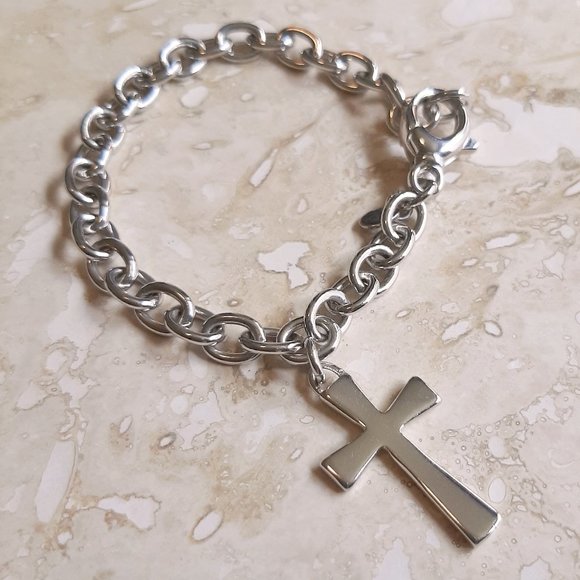 Milor Jewelry - Silver Tone Bronze Milor Italy Cross Charm Bracelet
